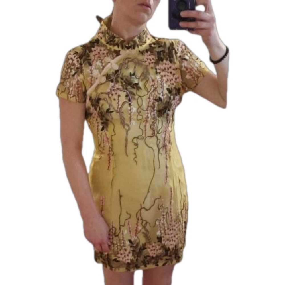 Gorgeous Defenon Embroidered Cheongsam Styled  Dress - Picture 3 of 16